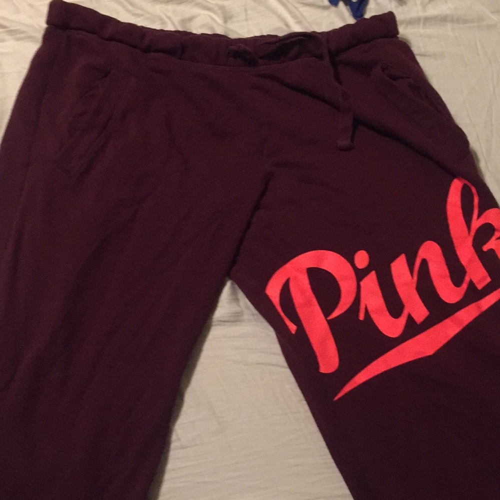 Pink sweatpants wine color